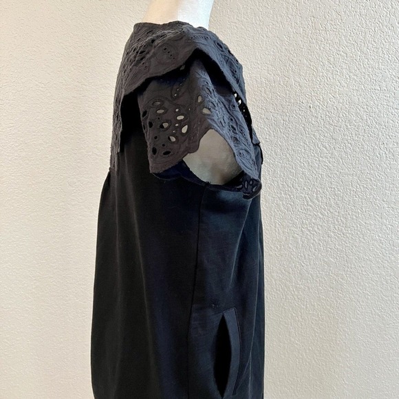 Grey State Mini Dress Womens 0 Extra Small Black Ruffle Sleeve Anthropologie - Picture 7 of 15